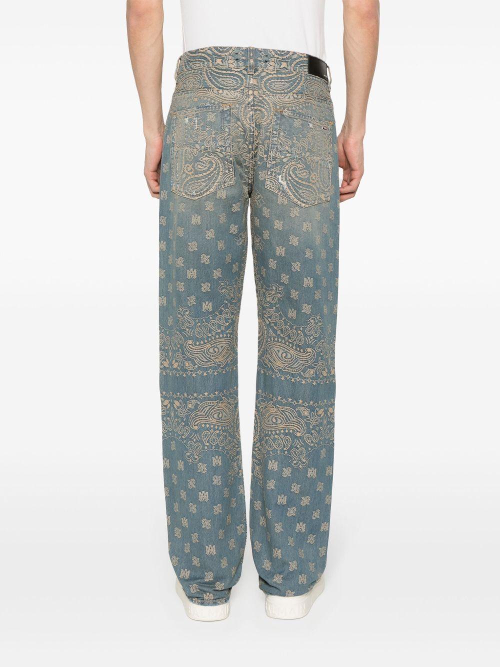 bandana-jacquard straight jeans Product Image