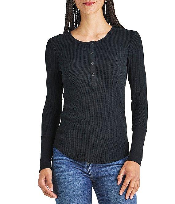 Splendid Thermal Forever Shirttail Hem Henley Long Sleeve Shirt Product Image