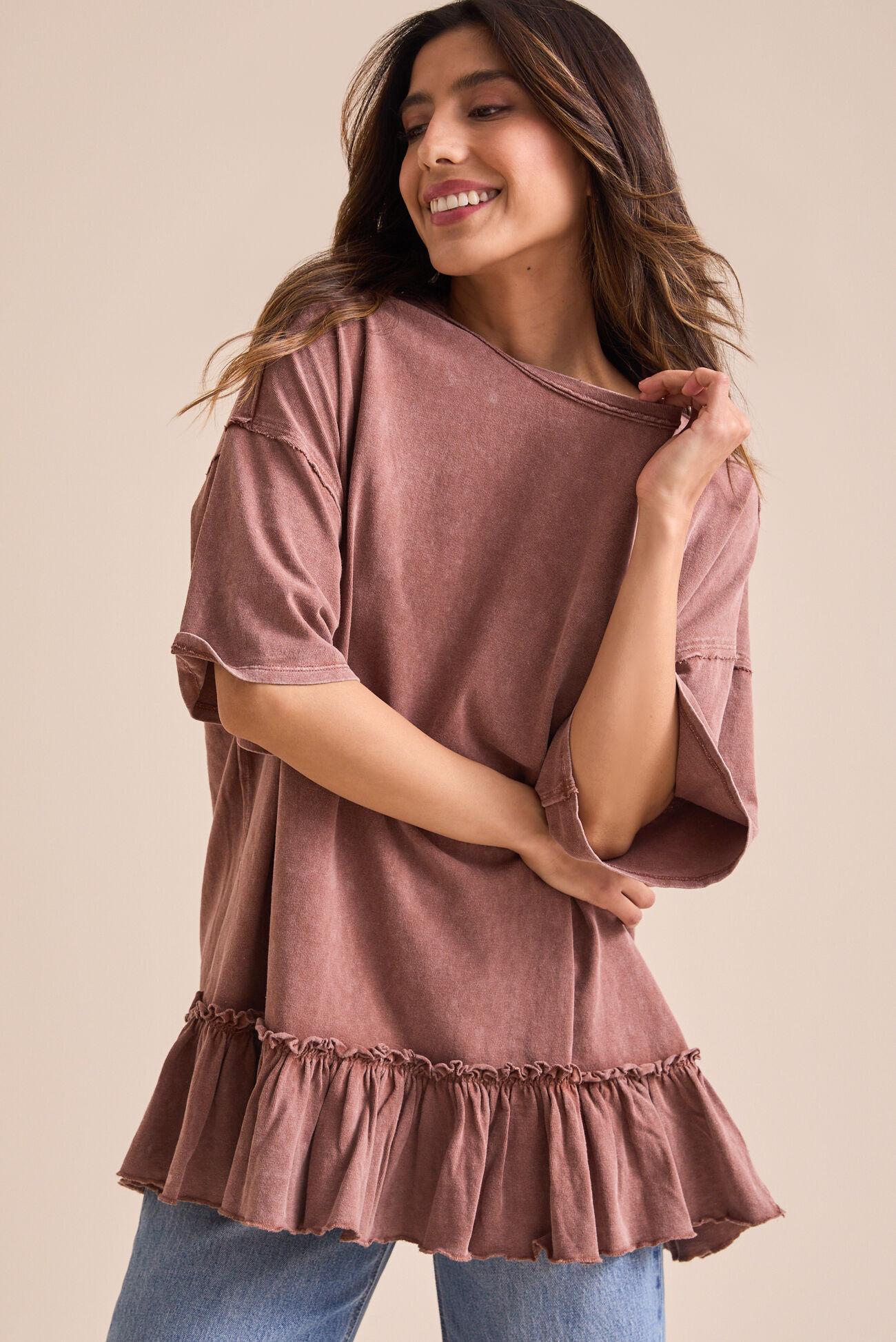 Erin Ruffle Tunic Top Product Image