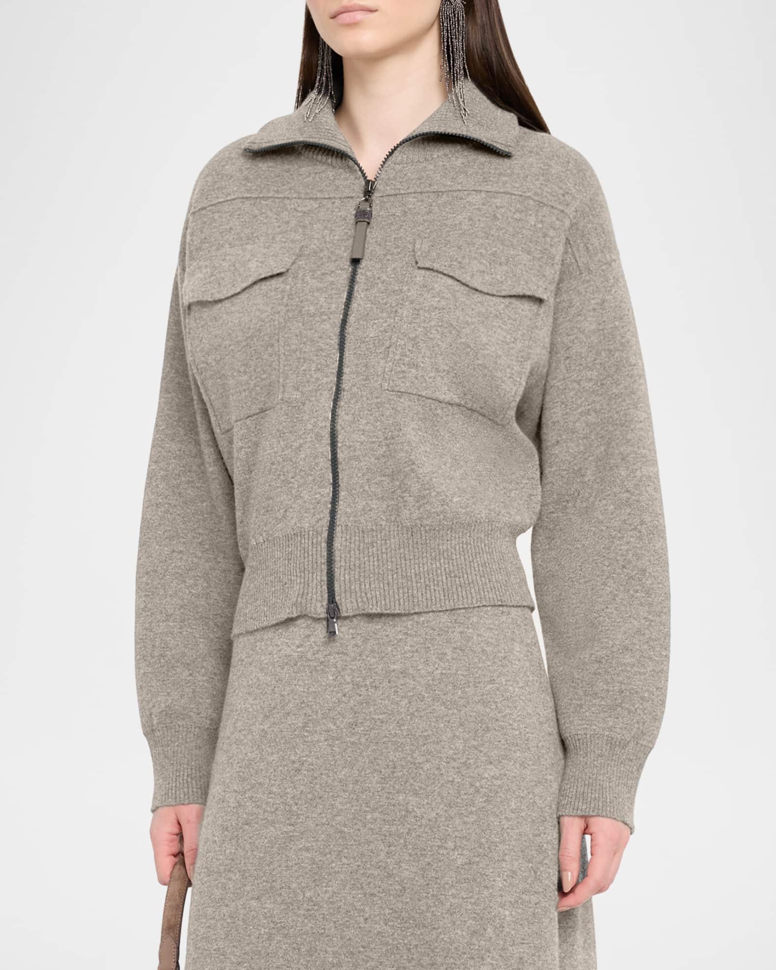 Cashmere Knit Safari Zip Jacket Product Image
