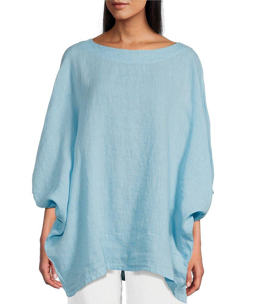 Bryn Walker Light Linen Round Neck Elbow Dolman Sleeve Tunic Product Image