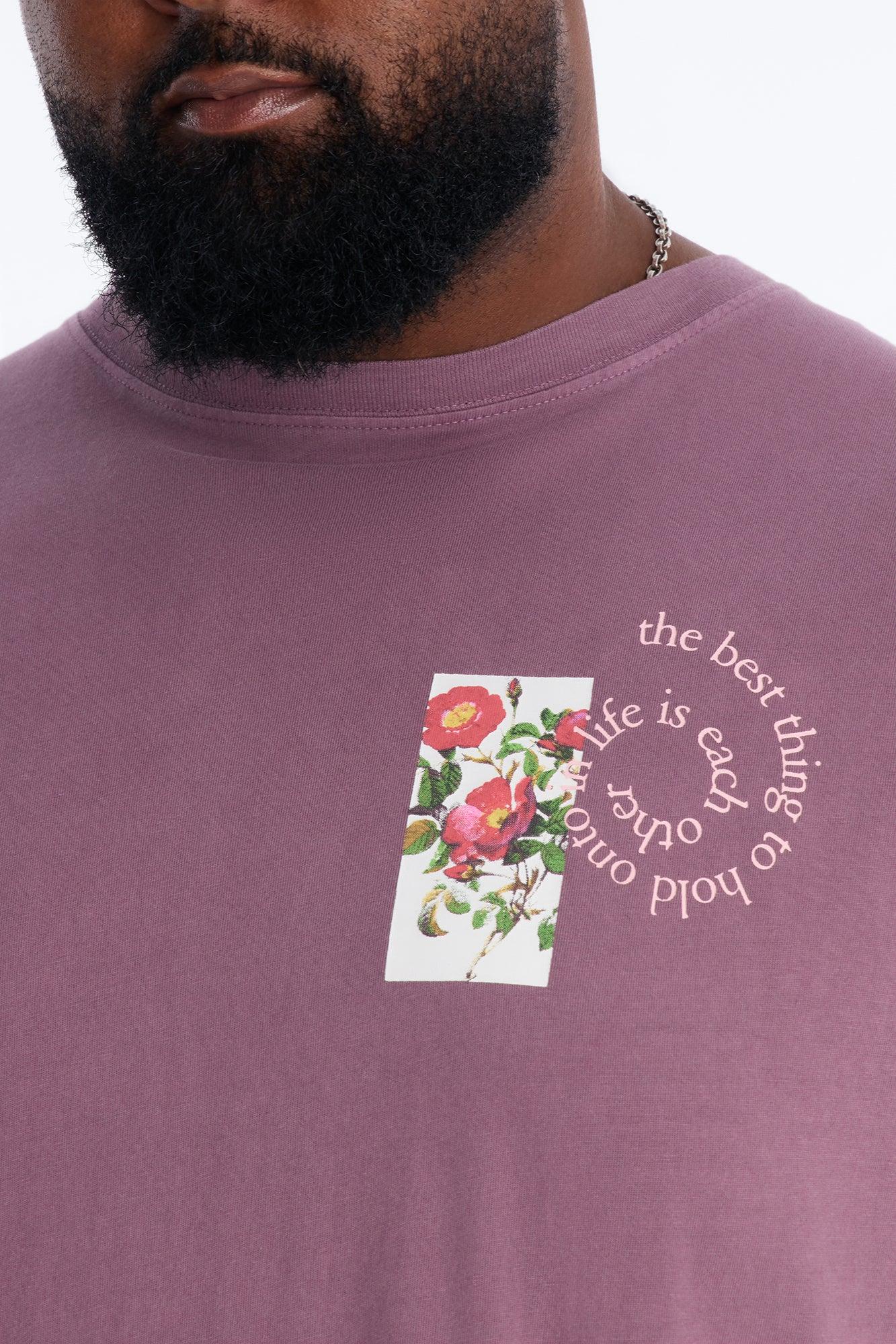 Conquer Your Fears Love Oversized Short Sleeve Tee - Purple Male Product Image