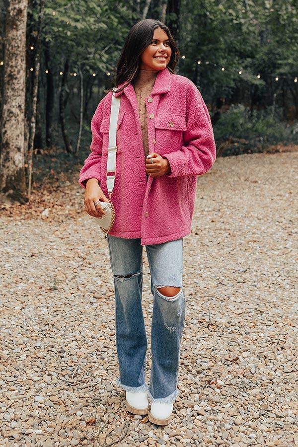 Cozier Than Ever Sherpa Jacket in Pink Product Image