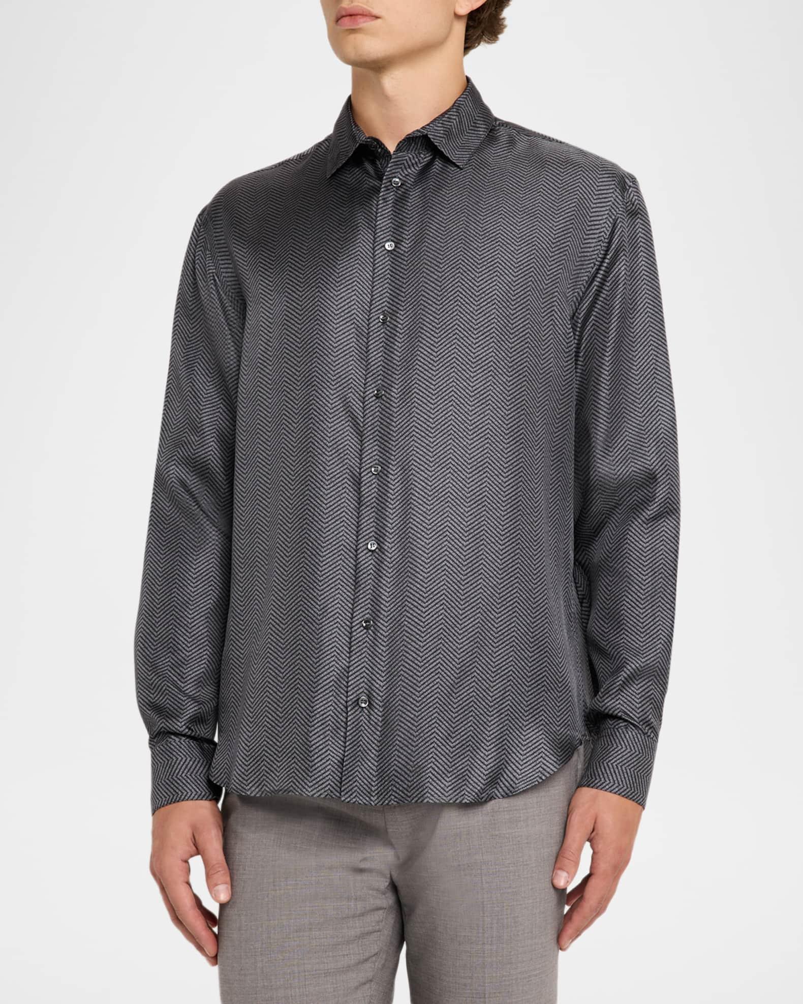 Men's Chevron Silk Dress Shirt Product Image