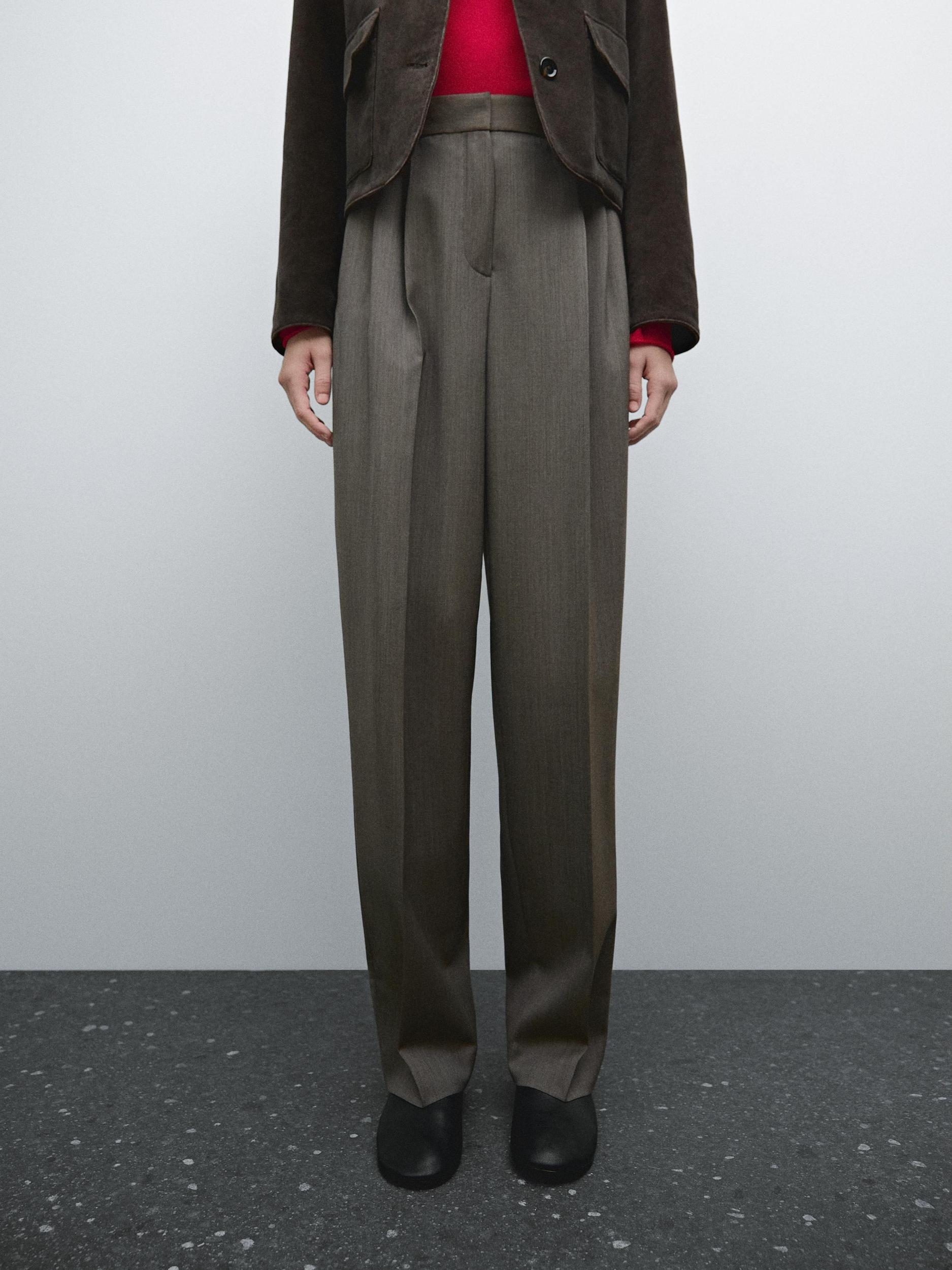 Cool wool pleated trousers Product Image