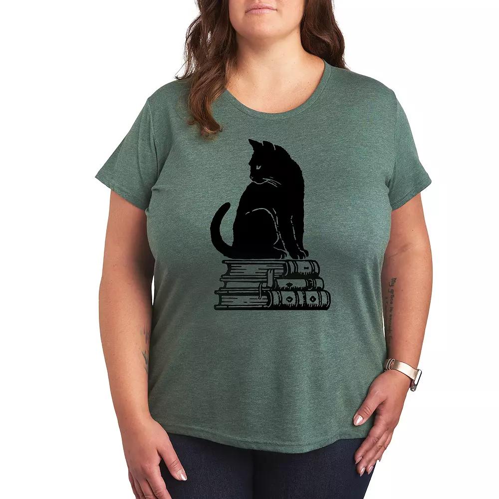 Plus Black Cat Books Graphic Tee, Women's,  Product Image