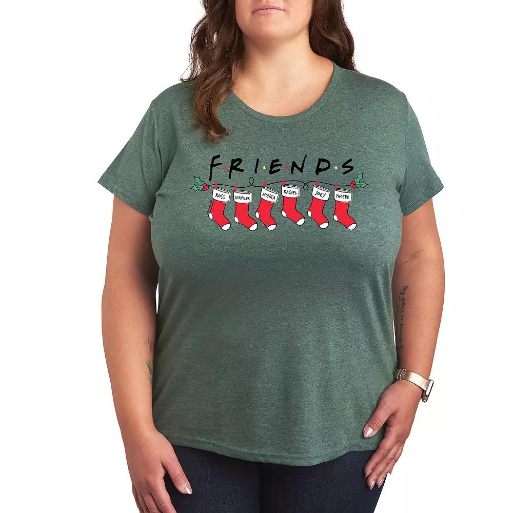 Plus Friends Christmas Stockings Graphic Tee, Women's,  Product Image
