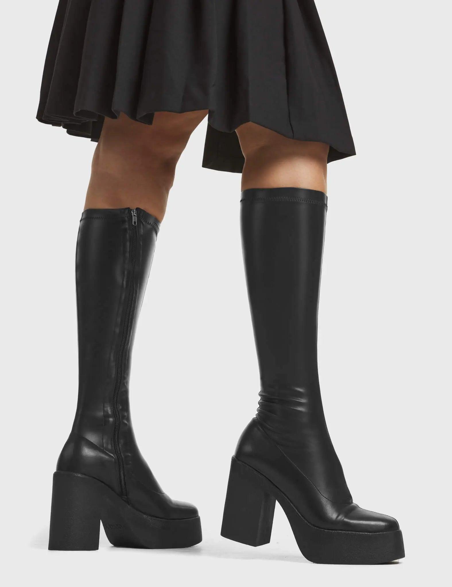 Slick Nicks Super Stretch Platform Knee High Boots Product Image