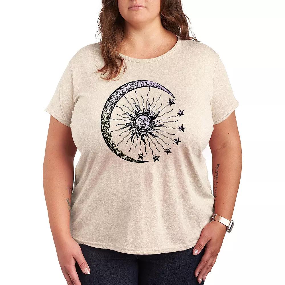Plus Celestial Crescent Moon Graphic Tee, Women's,  Product Image