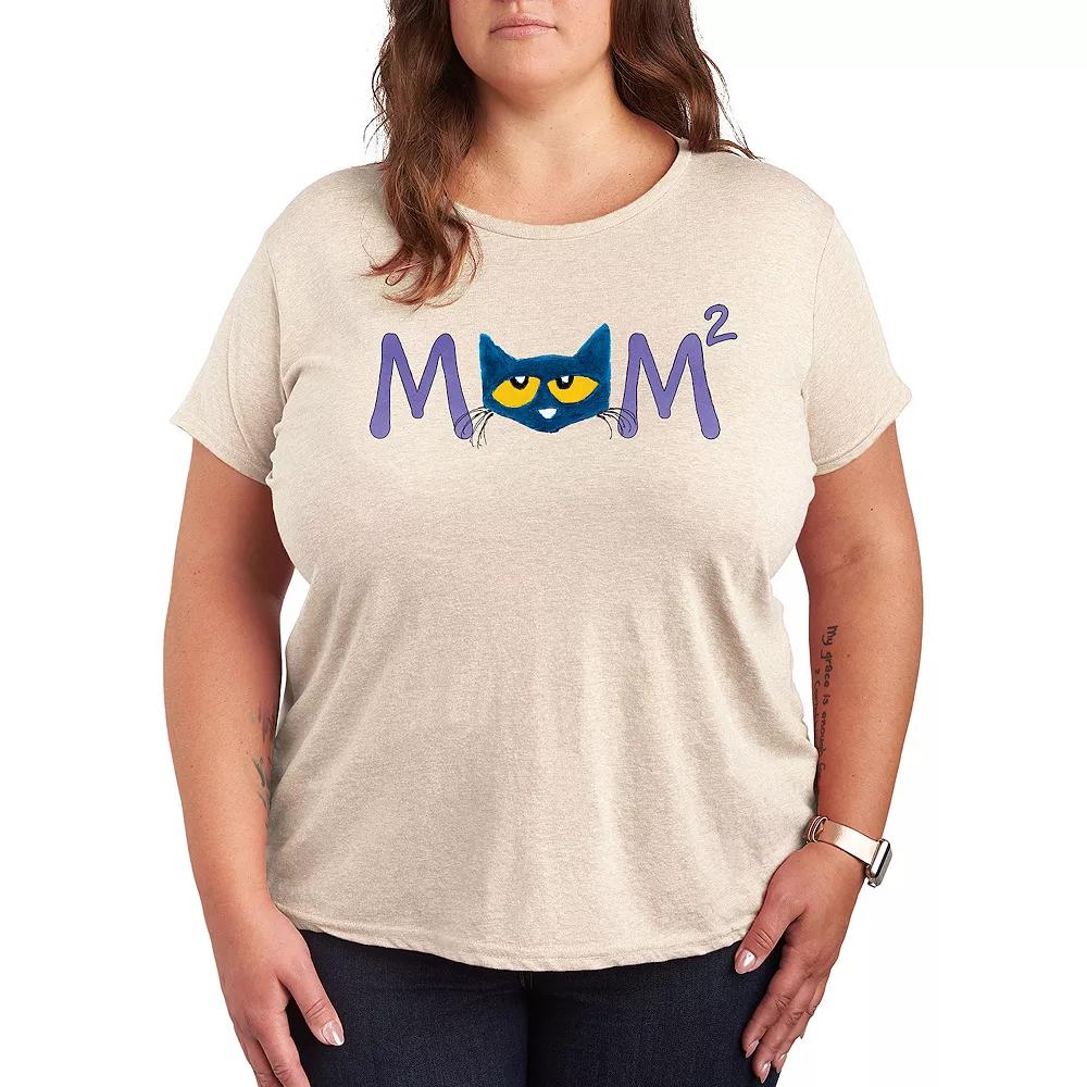 Plus Pete the Cat Face Mom Cubed Graphic Tee, Women's,  Product Image
