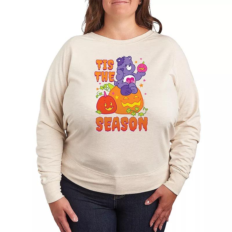 Plus Size Care Bears Halloween Tis The Season French Terry Long Sleeve Tee, Womens Grey Green Product Image