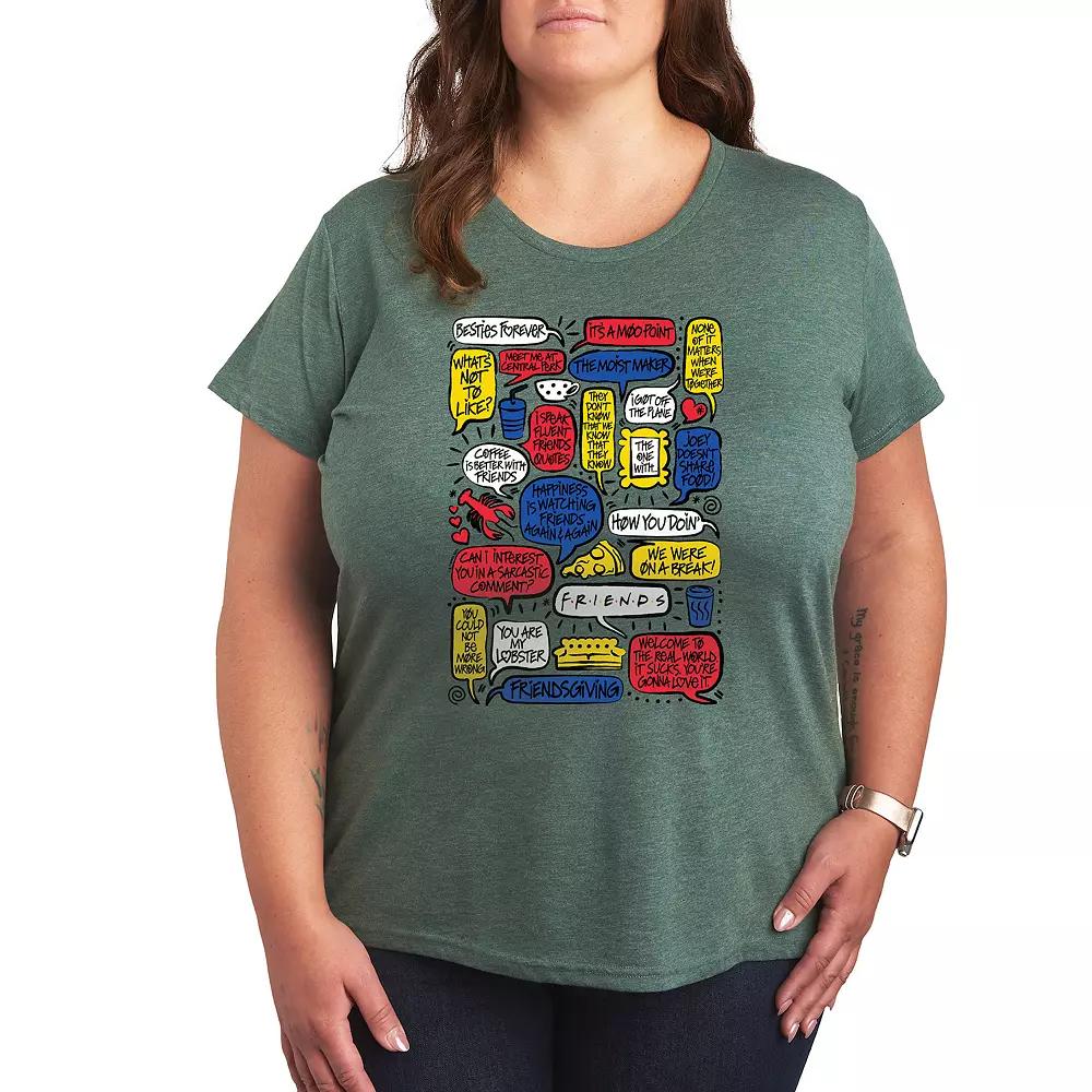 Plus Neutral Sketchy Flowers Graphic Tee, Women's,  Product Image