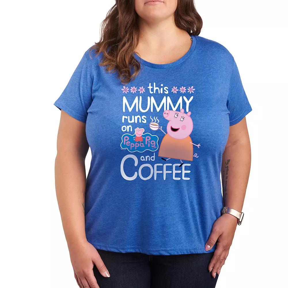 Plus Peppa Pig Runs On Coffee Mummy Graphic Tee, Women's,  Product Image