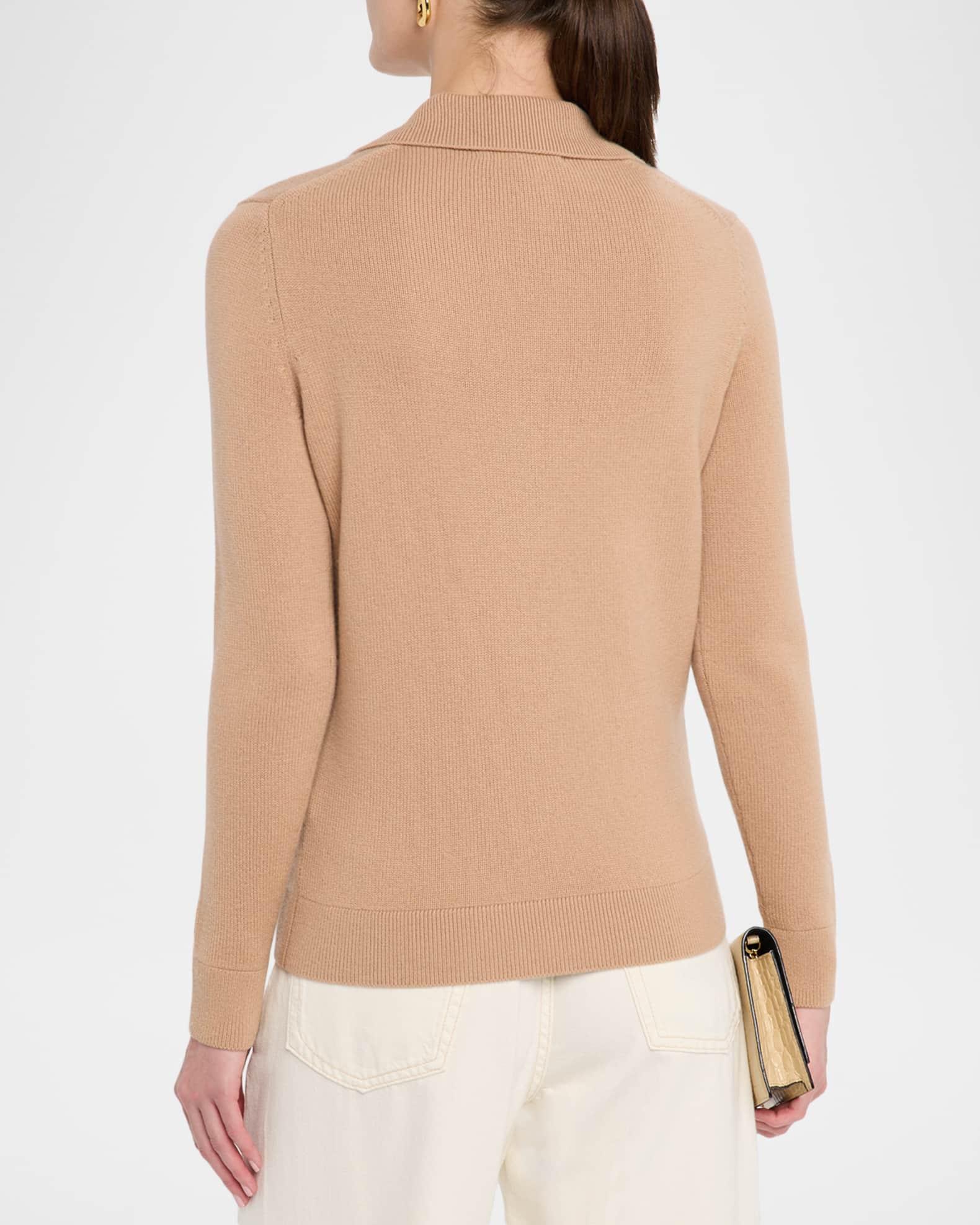 Cashmere Long-Sleeve Polo Sweater Product Image