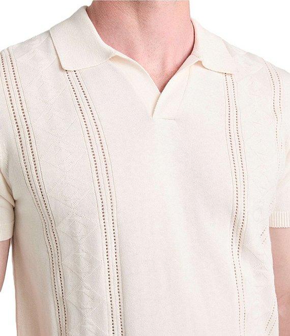 Guess Bryant ointelle Short Sleeve Rib Knit Polo Shirt Product Image