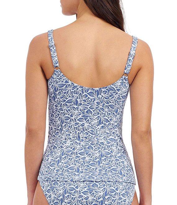 Profile By Gottex Plumeria Texture Knit Shirred Mid Rise Hipster Swim Bottom Product Image