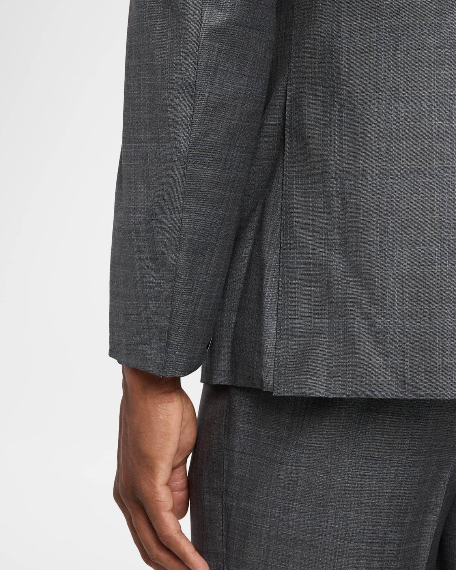 Men's Wool and Silk Tonal Plaid Two-Piece Suit Product Image