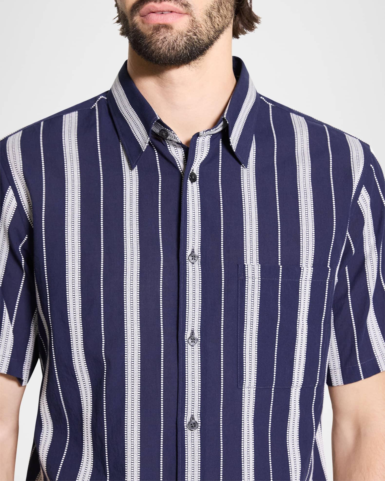 Men's Summer Dobby Stripe Short-Sleeve Shirt Product Image