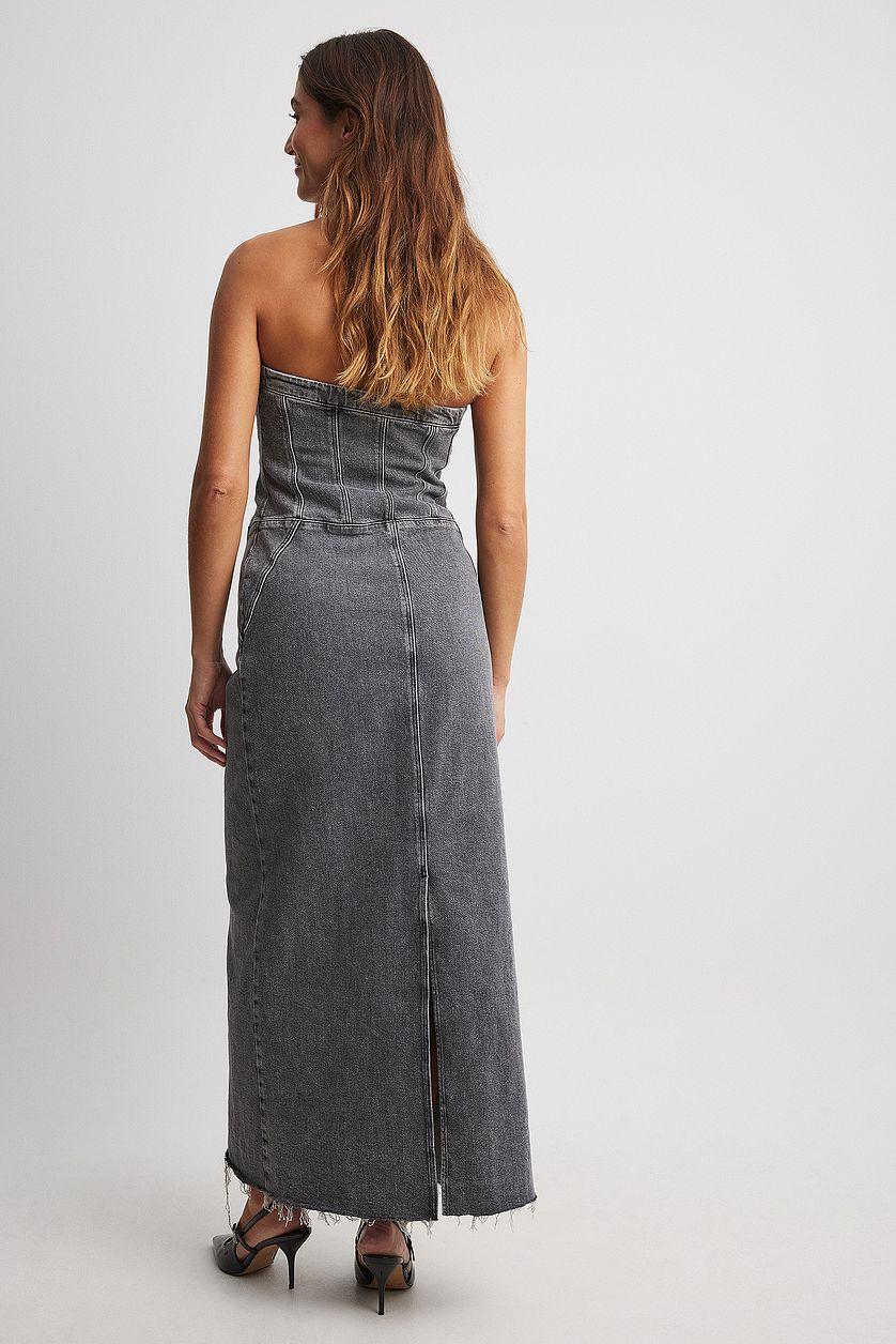 Bandeau Maxi Denim Dress Product Image