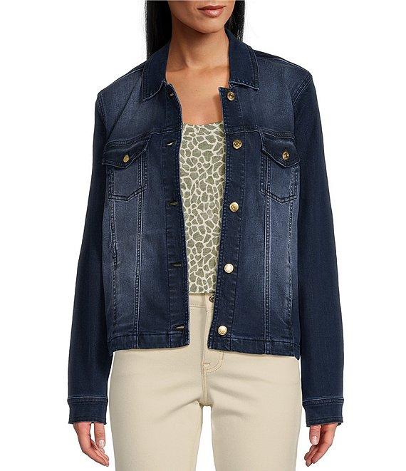 Tommy Bahama Leila Point Collar Long Sleeve Denim Jacket Product Image
