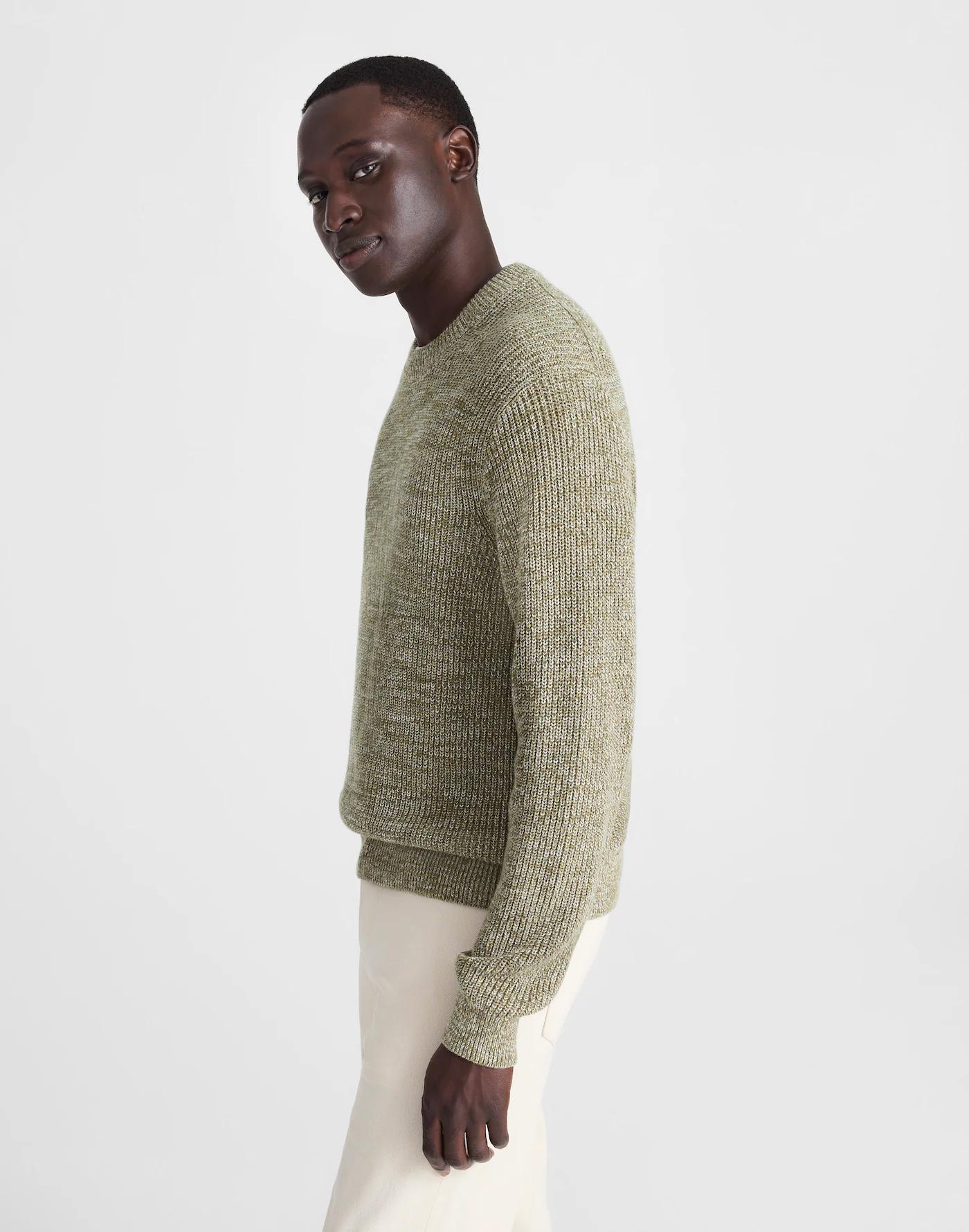 Cotton Shaker-Stitch Crewneck Sweater Product Image