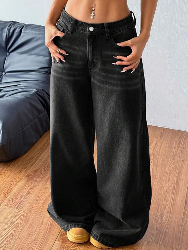 Loose Drape Boyfriend Jeans Product Image