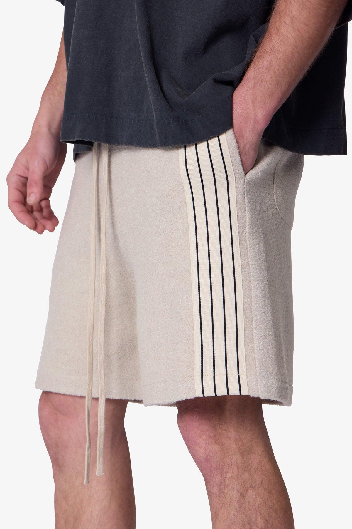 Tricot Striped Sweatshorts - Tan Product Image