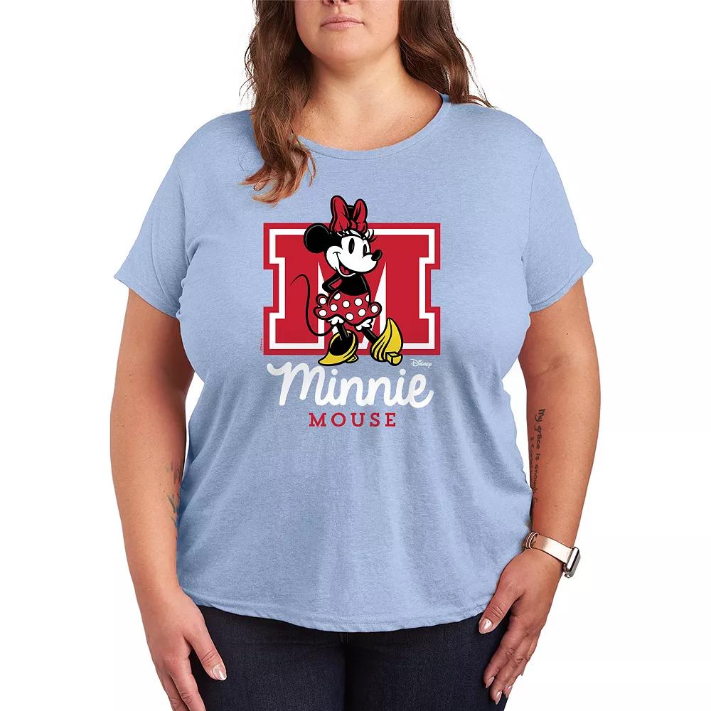 Disney's Minnie Mouse Plus Collegiate Graphic Tee, Women's,  Product Image