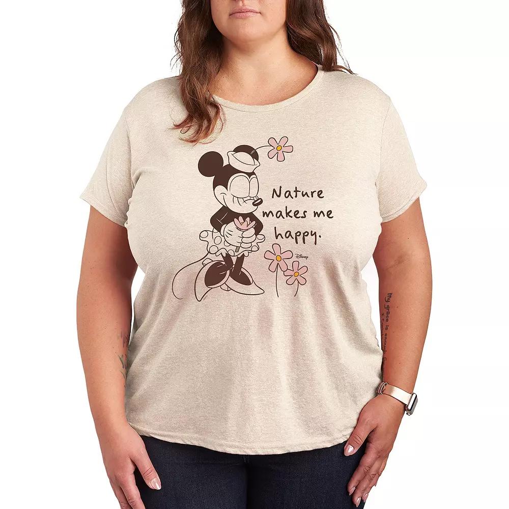 Disney's Minnie Mouse Plus Nature Makes Me Happy Graphic Tee, Women's,  Product Image