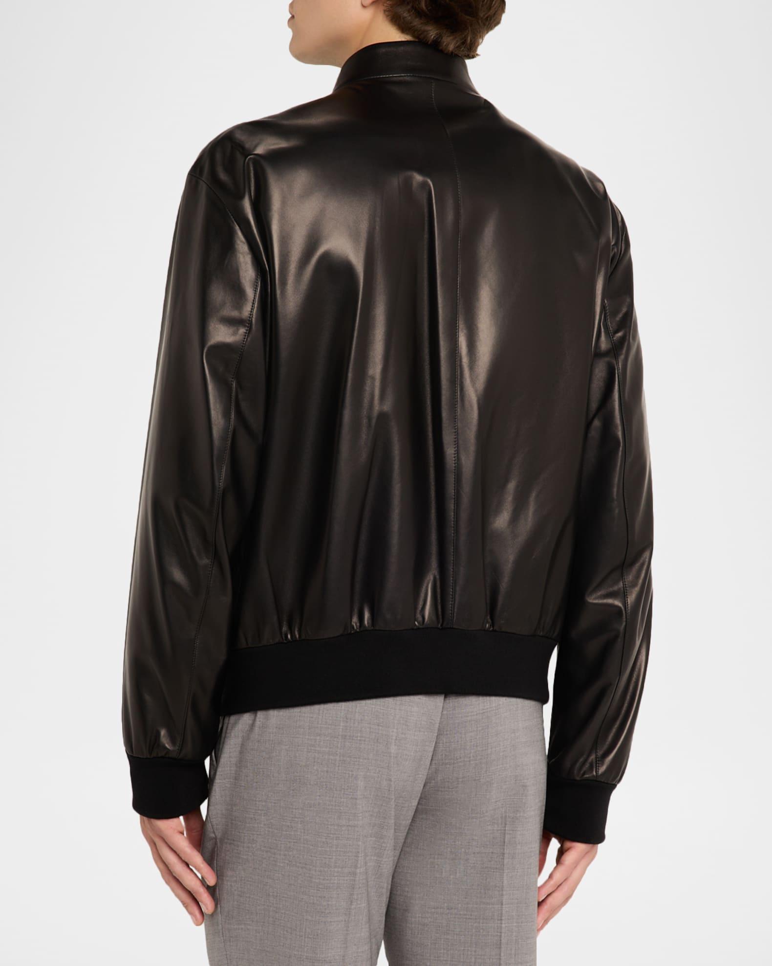Men's Napa Leather Full-Zip Bomber Jacket Product Image