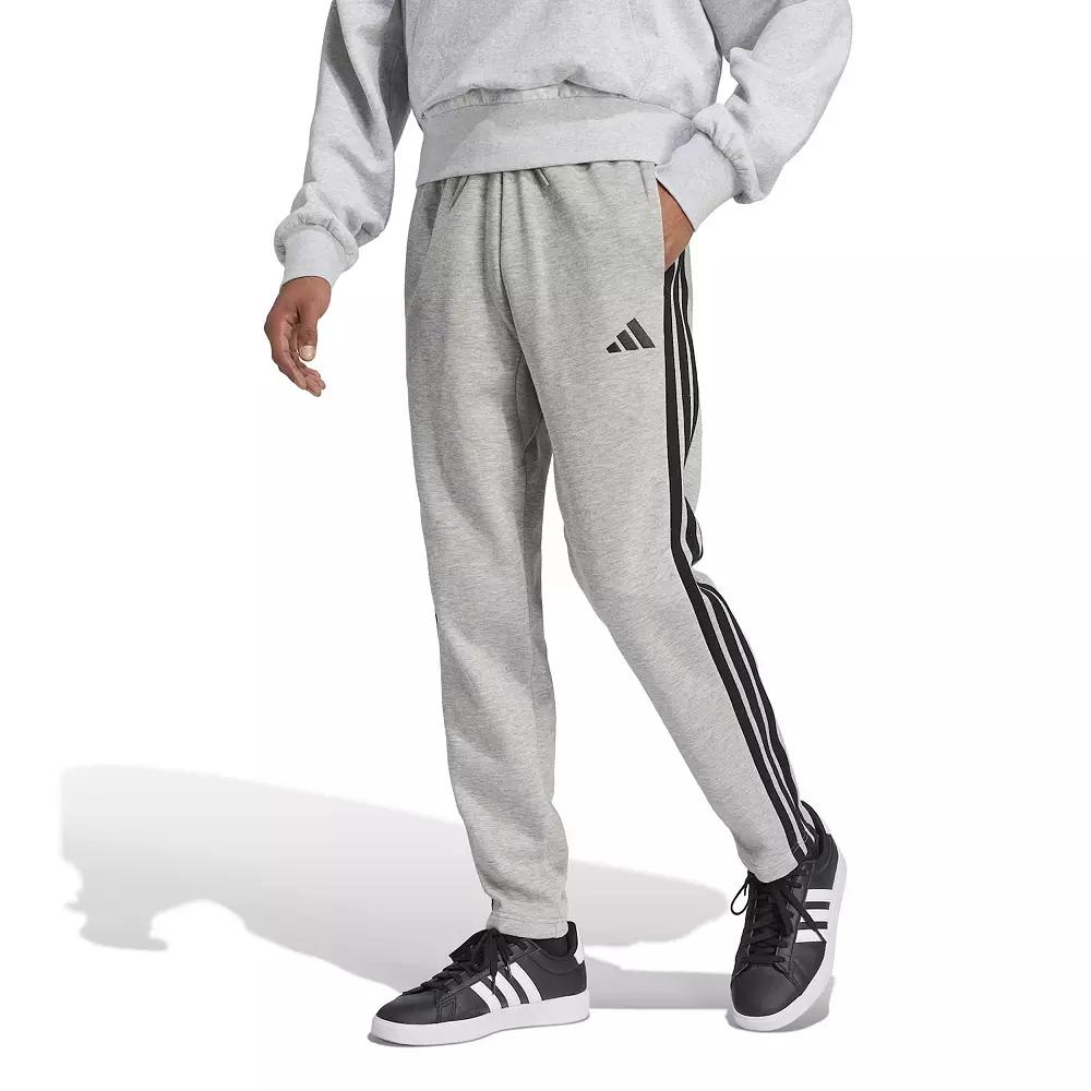 Men's adidas Essentials 3-Stripes Fleece Sportswear Sweatpants, Size: XXL, Medium Grey Grey Product Image