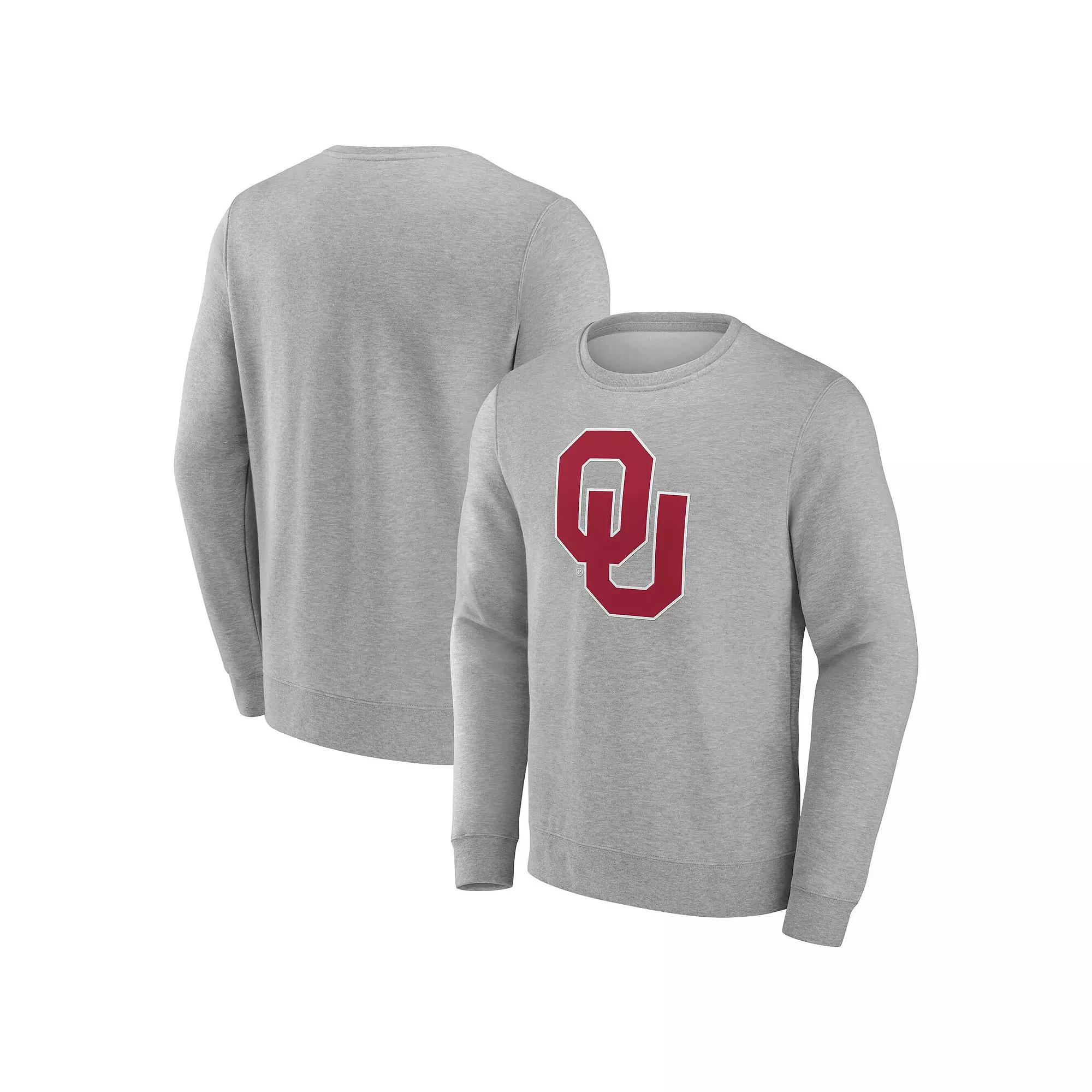 Men's Fanatics Gray Oklahoma Sooners Fleece Pullover Sweatshirt,  Product Image