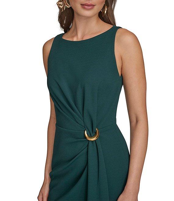 Donna Karan Scuba Crepe Wrap Midi Dress Product Image