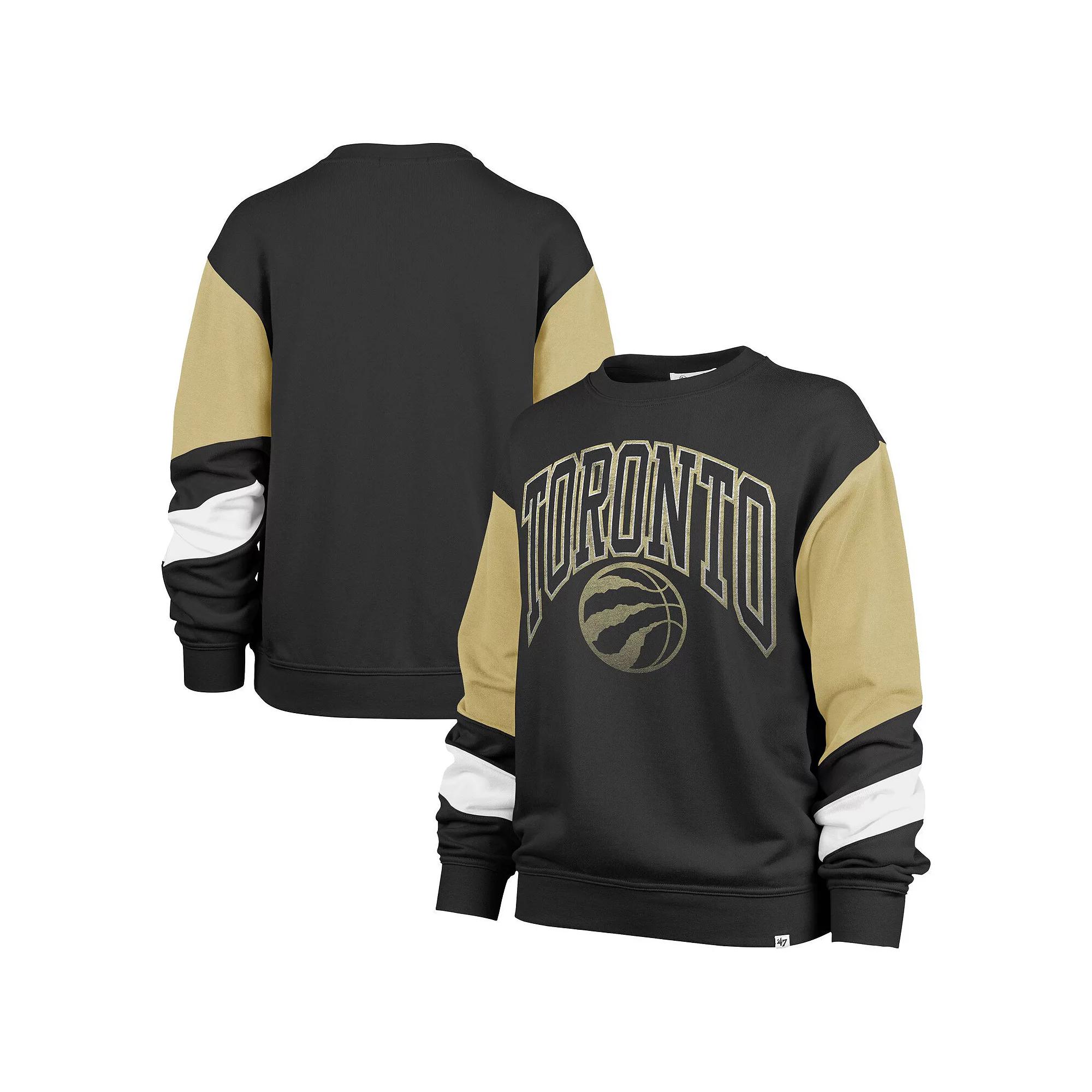 Women's '47 Black Toronto Raptors 2023/24 City Edition Nova Crew Sweatshirt, Size: Large, Rpt Black Product Image