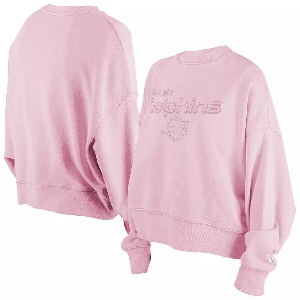 Women's New Era Pink Miami Dolphins Cozy Pullover Sweatshirt,  Product Image
