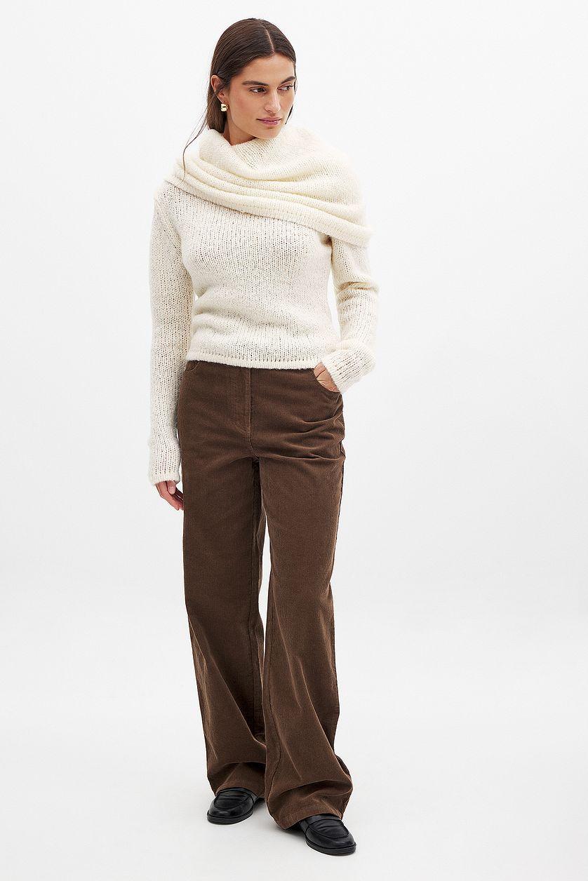 Corduroy High Waist Trousers Product Image