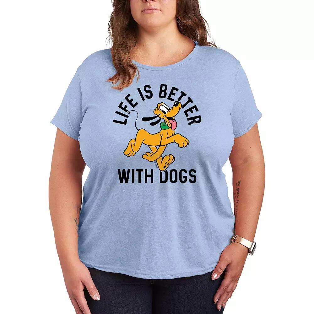 Disney's Pluto Plus Life Is Better With Dogs Graphic Tee, Women's,  Product Image