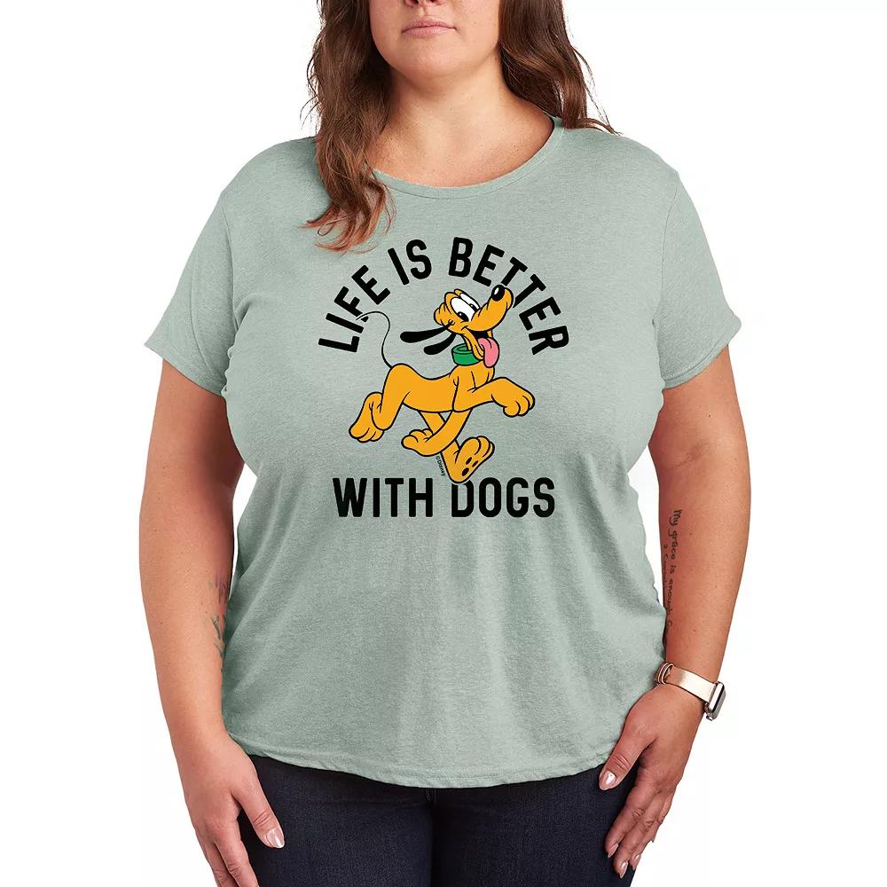 Disney's Pluto Plus Life Is Better With Dogs Graphic Tee, Women's,  Product Image