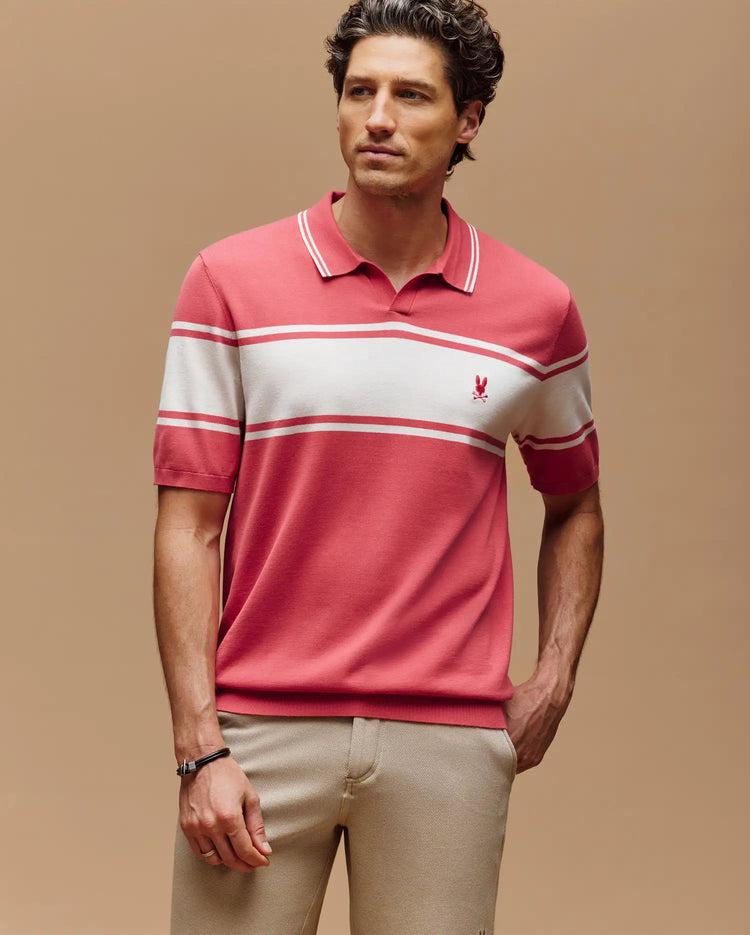 MENS ZAVIAN STRIPE KNIT POLO - MT0400055 Male Product Image
