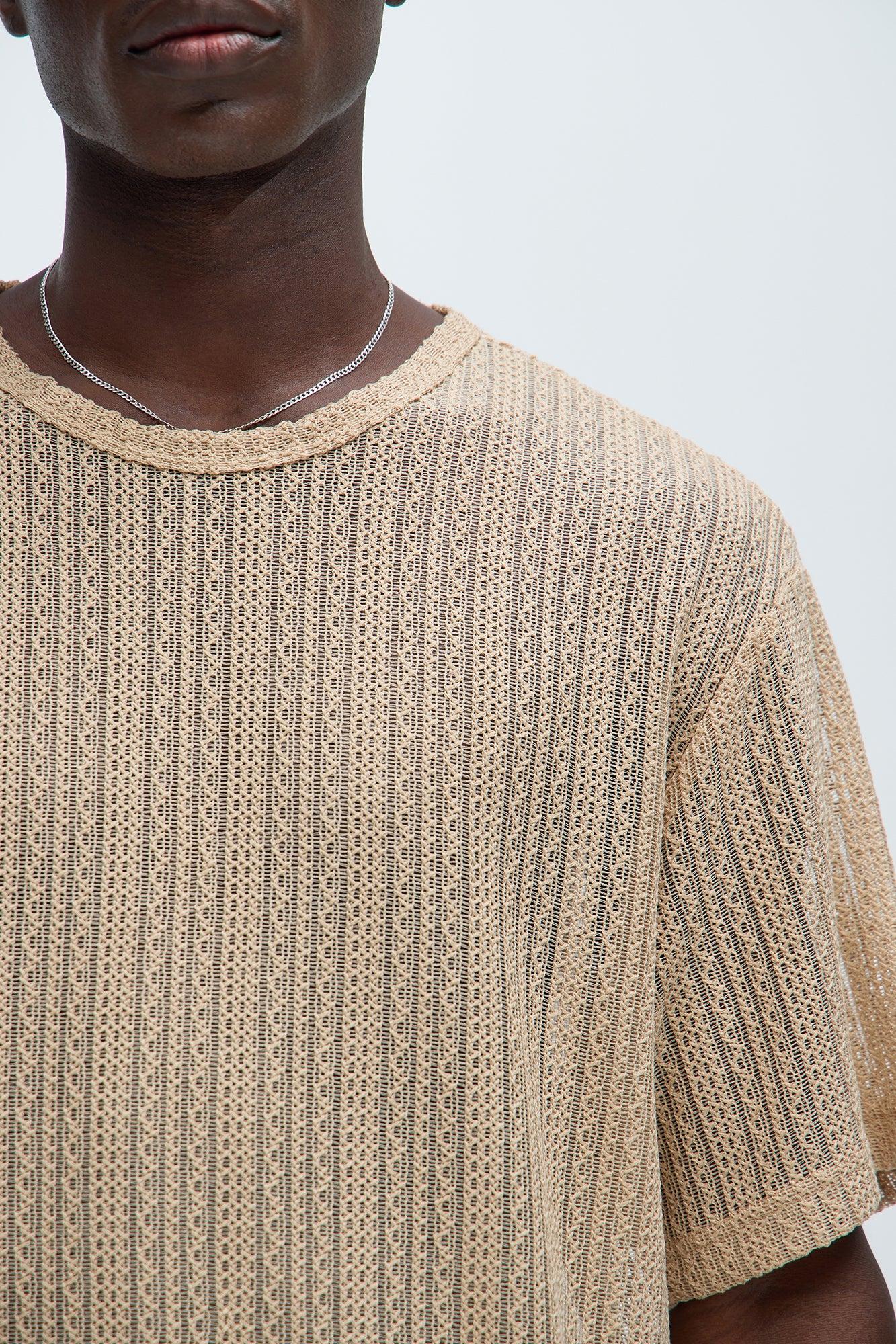 Brannen Textured Relaxed Tee - Tan Product Image