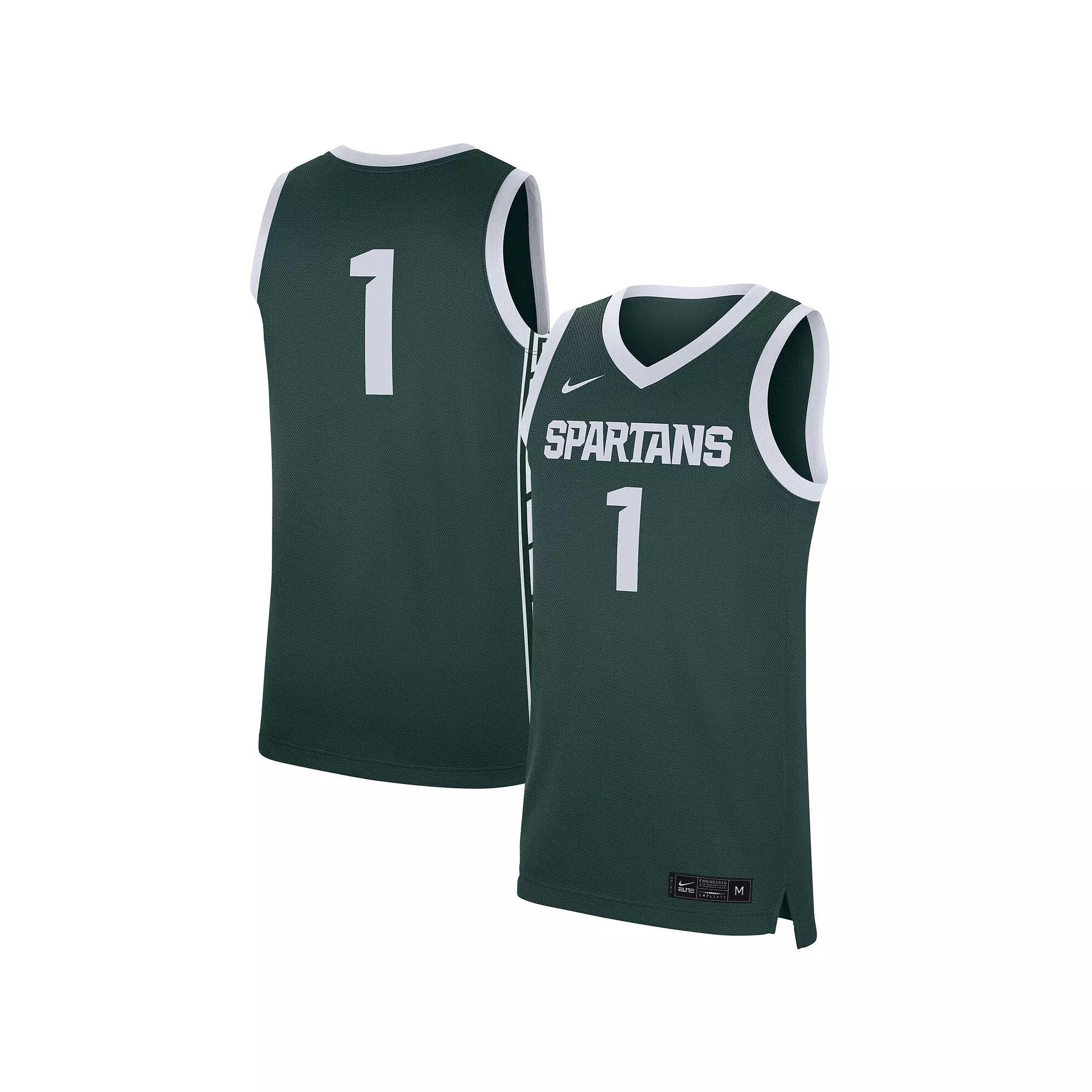 Men's Nike #1 Green Michigan State Spartans Replica Jersey, Size: 2XL Product Image