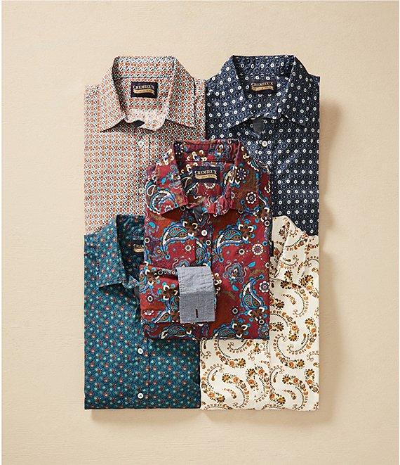 Cremieux Big & Tall Premium Denim Paisley Stretch Long Sleeve Woven Shirt Product Image