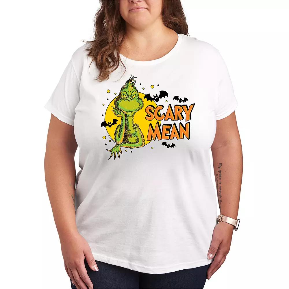 Plus Size Dr. Seuss Grinch Scary Mean Halloween Graphic Tee, Womens Product Image