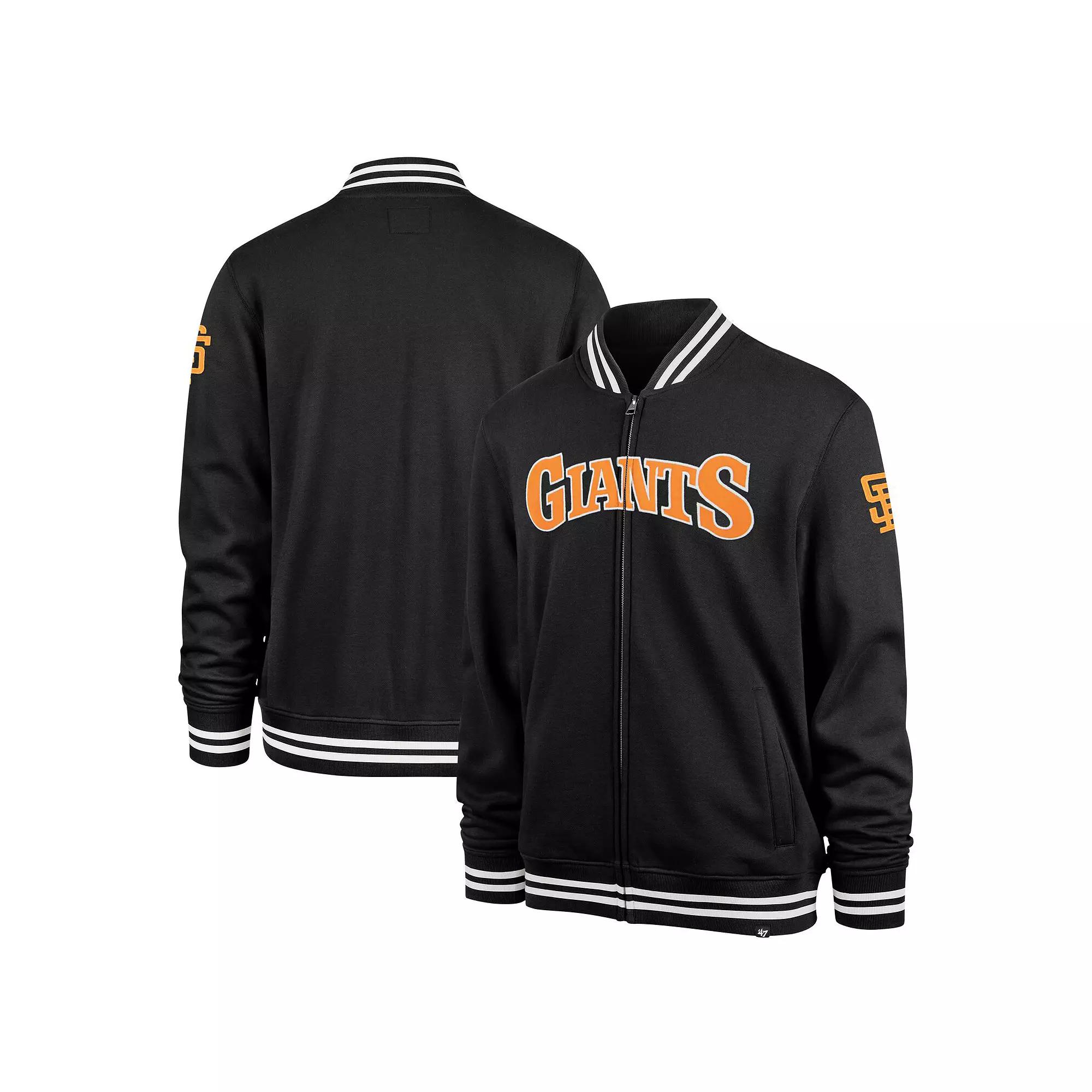 Men's '47 Black San Francisco Giants Wax Pack Pro Camden Full-Zip Track Jacket,  Product Image