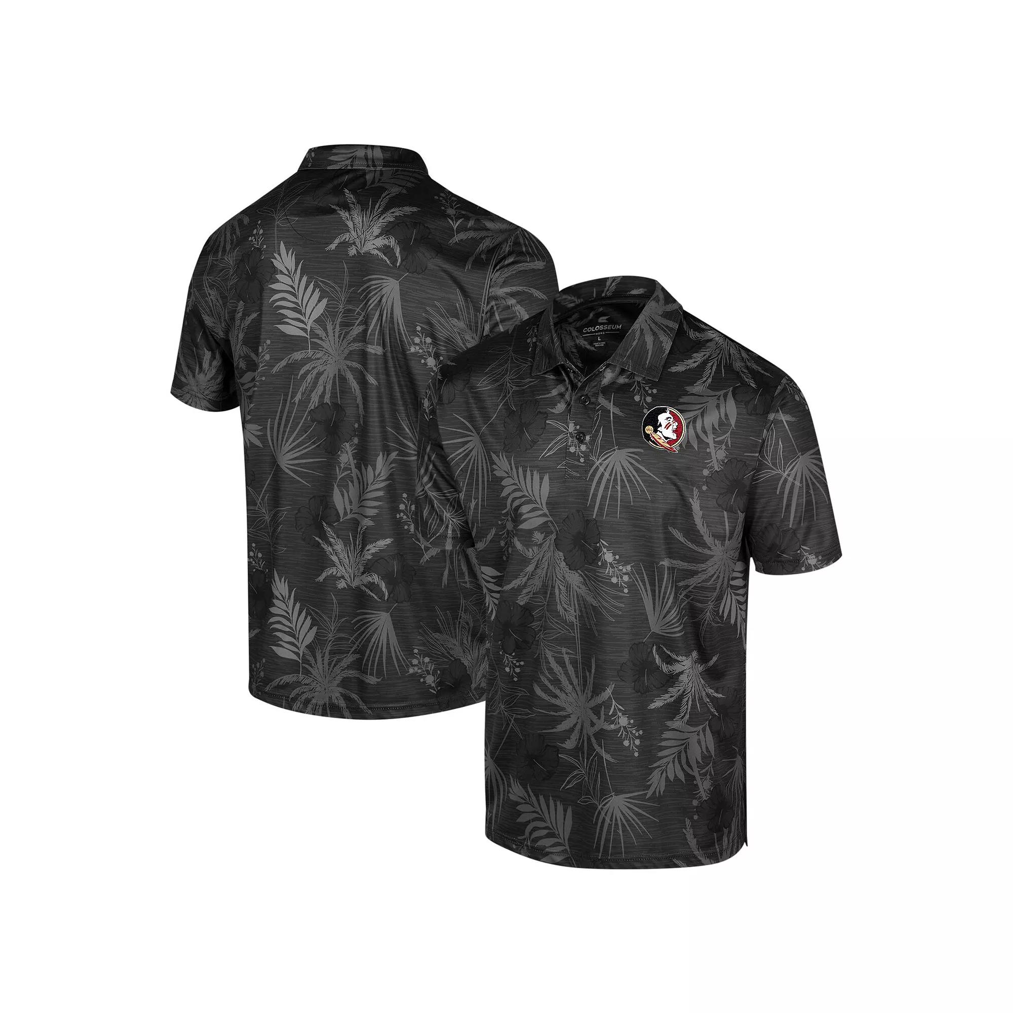 Men's Colosseum Black Florida State Seminoles Big & Tall Palms Polo,  Product Image