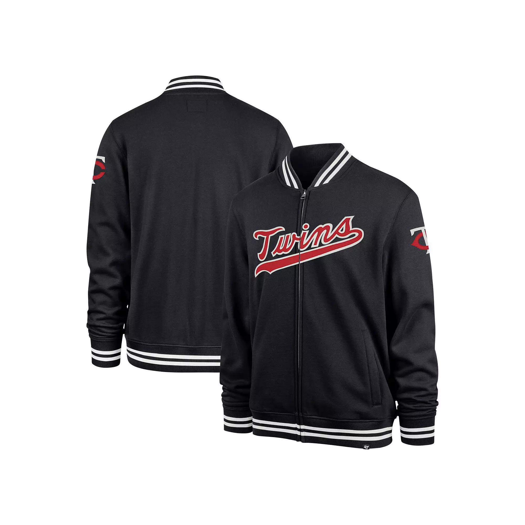 Men's '47 Navy Minnesota Twins Wax Pack Pro Camden Full-Zip Track Jacket,  Product Image