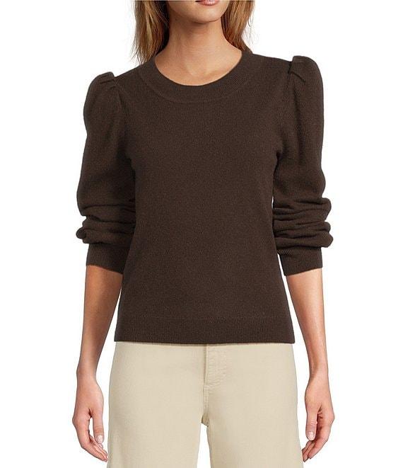 Antonio Melani Lisa Puff Sleeve Crew Neck Cashmere Sweater Product Image