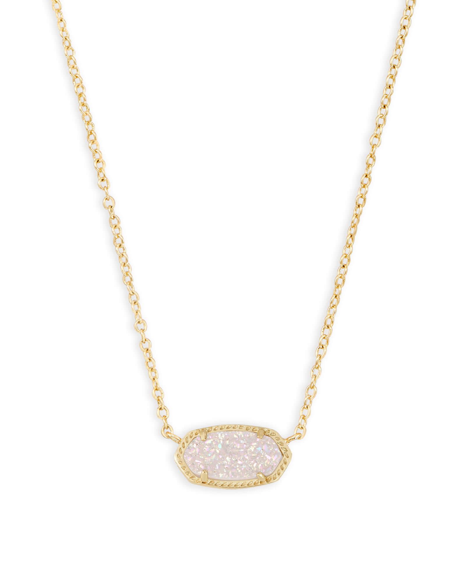 Elisa Gold Pendant Necklace in Iridescent Drusy Product Image