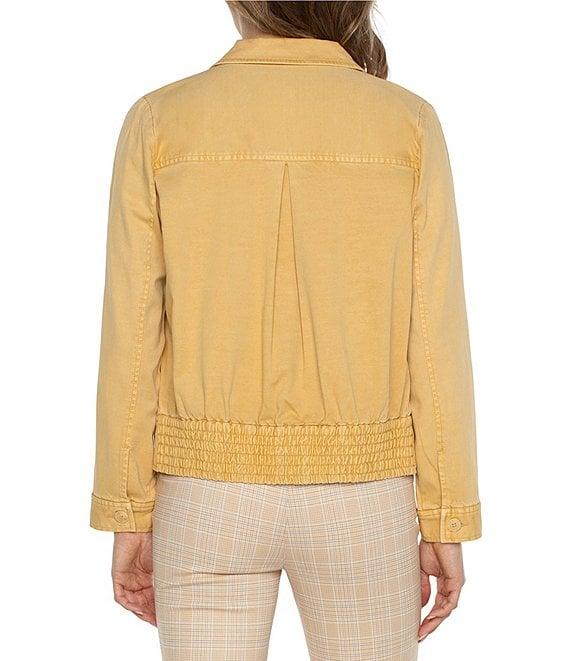 Liverpool Los Angeles Point Collar Long Sleeve Button Front Trucker Jacket Product Image