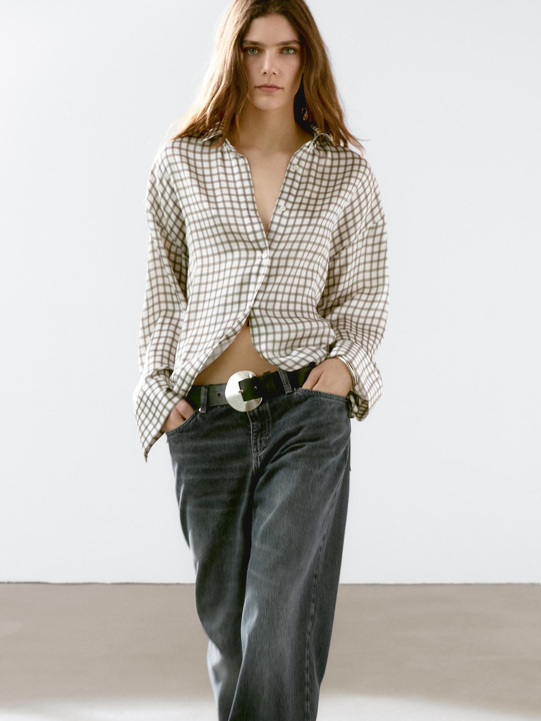 Flowing check shirt Product Image